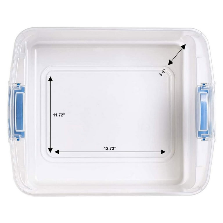 Home Basics Plastic Storage Box With Handle, Clear | Locking Tabs |  Stackable Storage | Easily See Contents (30 Liter Deep)