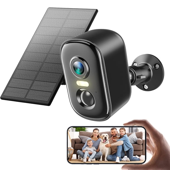 VividEye Solar Security Cameras Wireless Outdoor, 2K WiFi Surveillance Camera For Home Security With 5G & 2.4Ghz, IP66 Waterproof, PIR Detection, Rechargeable Battery Powered, Color Night Vision