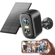 VividEye Solar Security Cameras Wireless Outdoor, 2K WiFi Surveillance Camera For Home Security With 5G & 2.4Ghz, IP66 Waterproof, PIR Detection, Rechargeable Battery Powered, Color Night Vision