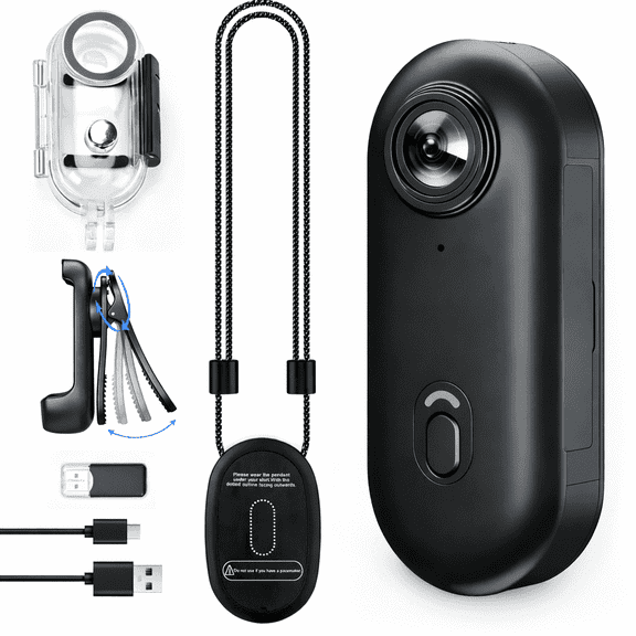 JETO H88 Mini Body Camera With 32GB, 1080P, WiFi, Waterproof Case, Magnetic Clip, Black