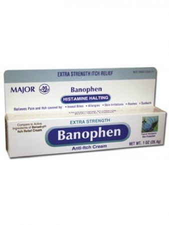 Major Banophen Diphenhydramine Hydrochloride Cream 2%, 28 g