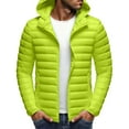 thumbnail image 4 of Betivan Men's Winter Quilted Detachable Hood Jacket, Slim Fit Warm Parka, Casual Solid Color Cold Season Outwear Coat, 4 of 6