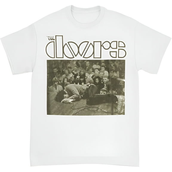 The Doors Men's Stage Photo T-Shirt White 2X-Large | Officially Licensed Merchandise