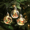 thumbnail image 5 of Led Lighted Christmas Hanging Ornament Transparent Plastic Ball With Battery, 5 of 9