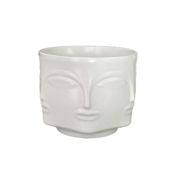 Macetero de cerámica ilios innova forma de rostro Blanco
