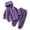 Purple, variant on Zwiiyzr Toddler Boys Girls Fleece Pajamas Childs Flannel Warm Pajamas Cute Sweater Coat Home Suit Baby Clothing Blue