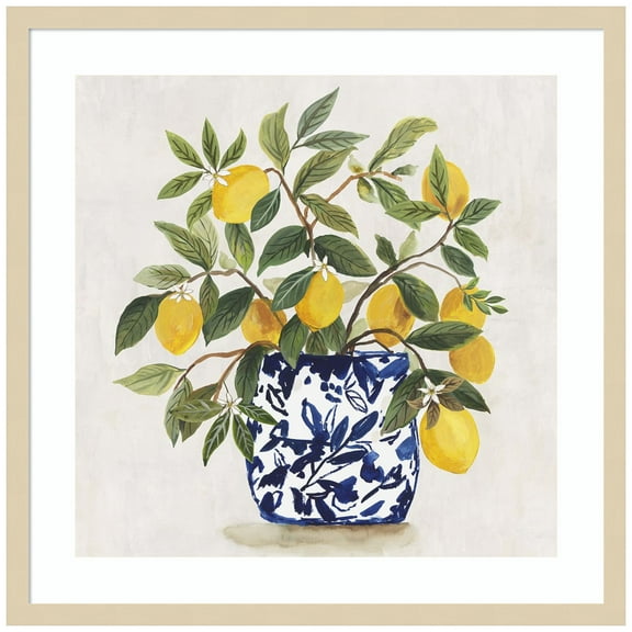 Amanti Art Lemon Plant I Wood Framed Wall Art Print