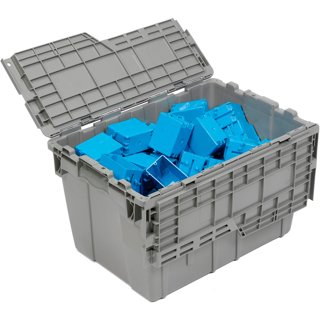 Orbis Red Plastic FliPak® Stack-N-Nest Storage Tote With Lid - 22L x 15W  x 10D