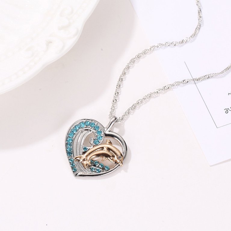 Dainty Whale Ocean Zirconia Crystal Pendant Chain Birthday Gift For Teen  Jewelry Accessory Fish Sterling Silver Women's Necklace, Fashion Necklaces