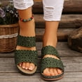 thumbnail image 6 of MLCDZ Orthopedic Wedge Sandals for Women Summer Dressy 2025 Flat Open Toe Platform Sandals Casual Boho Flower Hollow Slip on Sandals Beach Sandals Dress Shoes Comfortable Outdoor Shoes Green 37, 6 of 9
