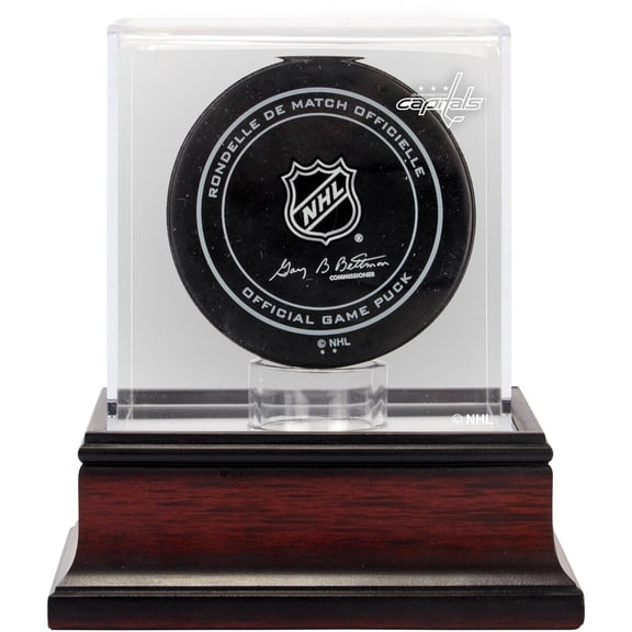 Washington Capitals Mahogany Hockey Puck Logo Display Case