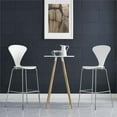 thumbnail image 2 of Hawthorne Collections 31" Wooden V Shaped Back Bar Stool in White (Set of 2), 2 of 4