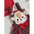 thumbnail image 6 of My First Thanksgiving Christmas Baby Girl Outfit Ruffle Long Sleeve Onesie Elk Embroidery Plaid Skirt Set Fall Winter Clothes, 6 of 7