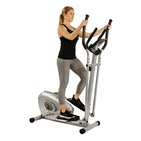 Sunny Health & Fitness SF-E3607 Magnetic Elliptical Bike Elliptical Machine w/ Tablet Holder, LCD Monitor and Heart Rate (Best Heart Rate Monitor For Bike Riding)