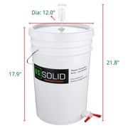 U.S. Solid Plastic Fermenter Fermenting Bucket with Spigot and Airlock, 6.5 Gallon