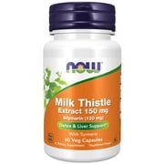 NOW Supplements, Silymarin Milk Thistle Extract 150 mg with Turmeric, 60 Veg Capsules