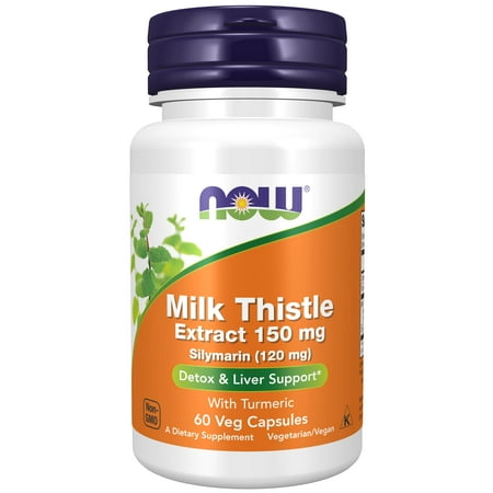NOW Supplements, Silymarin Milk Thistle Extract 150 mg with Turmeric, 60 Veg Capsules