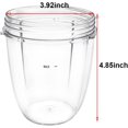 thumbnail image 2 of Replacement Parts cups, Compatible with NutriBullet 600W and 900W Blender (2 18oz cups), 2 of 6
