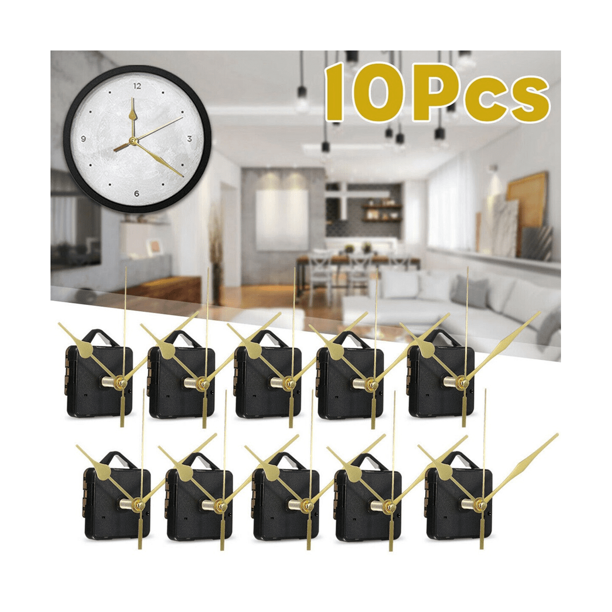 40Pcs DIY Silent Movement Spindle Hands Wall Quartz Clock Movement Mechanism Repair Tools Part Clock Kit