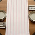 thumbnail image 5 of Pink Striped 90 Inch Table Runner, Rustic Pink Stripe Modern Art Beige Farmhouse Dresser Scarf Cotton & Linen Tablerunner for Dining/Kitchen Island/Holiday Party Décor 13" x 90", 5 of 9