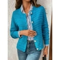 thumbnail image 3 of Women'S Knit Cardigan Sweaters Casual Long Sleeve Open Front Button Down Trendy Jackets Outerwear  Blue S, 3 of 7