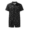 thumbnail image 5 of VBTAPA Men's Hawaiian Matching Set Summer Beach 2 Piece Outfits Short Sleeve Flower Shirts and Shorts Sets Black XXL, 5 of 8
