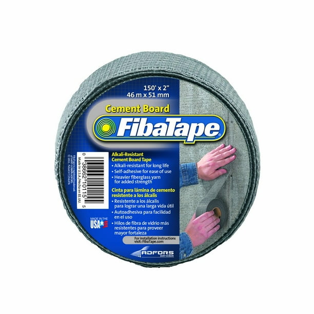 Cinta adhesiva para placas de cemento FibaTape FDW8436-U, 5 cm x 46 m, color gris