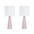 thumbnail image 1 of Grandview Gallery 16" Blush Glass Lamp w/ Off White Linen Shade, Set of 2, 1 of 8