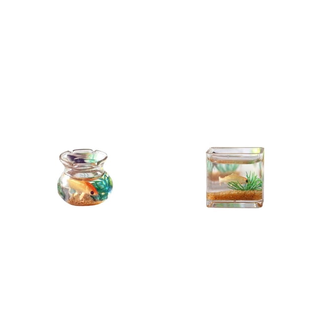 Tanque de acuario de casa de muñecas Yotijar 2pcs 1:12 Decoración