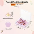 thumbnail image 2 of Uxcell Roundness Push Pins, 200 Pcs Thumb Tacks Plastic Decorative Pins for CorkBoard, Picture, DIY for Home, Office, Purple, 2 of 6