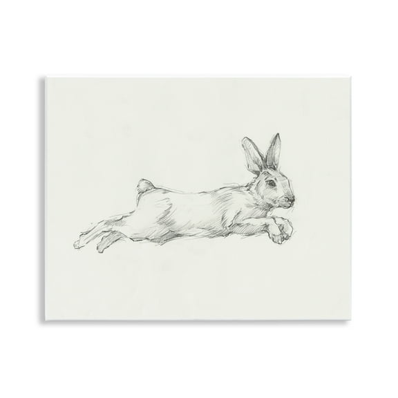 Stupell Industries Jumping Rabbit Sketch Animals & Insects Drawing Unframed Art Print Wall Art, 14 x 11