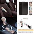 thumbnail image 4 of Yuyamidu Hummingbird Car Seat Covers Full Set of 14 Flower Steering Wheel Cover Seat Belt Pads Garbage Bag Armrest Cover Handbrake Cover Set Rear View Mirror Protector Coasters Fit for SUV Van Truck, 4 of 7