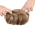 thumbnail image 3 of Chignons Postiche Extensions de Cheveux Synthétiques Chouchous Chignon Postiche pour Femmes Filles (Brun Rougeâtre Clair & Blond Doré Pâle Mèches -#77, Chignon Droit), 3 of 7