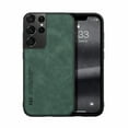 thumbnail image 2 of Dteck Case Compatible with Samsung Galaxy S21 Ultra, 6.8 Inch 2021, PU Leather Shell Back & PC Bumper, Magnetic Suction Car Mount Shockproof  Anti-drop Protective Bumper Case, Green, 2 of 3