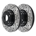 thumbnail image 2 of AutoShack Drilled & Slotted Brake Rotors – Front Kit For Toyota Camry, Lexus ES350, RAV4, Corolla (2006-2018) 2 of 10