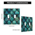 thumbnail image 2 of 2 Gang Double Toggle Wall Plate Light Switch Cover Wallplate - Fish scale Mermaid Tail art, 2 of 5