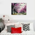 thumbnail image 5 of Creowell Cherry Blossom Tree Wall Art Pink Flowers Painting Cherry Blossom Pictures Pink Tree Wall Art Black and White Canvas Prints Tree Canvas Art Cherry Blossom Wall Decor for Bedroom 16x12in, 5 of 6
