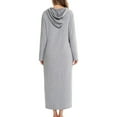 thumbnail image 4 of Lindreshi Robes for Women with Hood Women's Casual Winter Leng Bathrobe Home Clothes Hood Long Sleeve Dress, 4 of 6