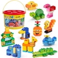thumbnail image 6 of Large Building Blocks, 135 Pieces Kids Toddler Educational Toy Classic Big Size Bricks Building Blocks, 20 Fun Shapes with Reusable Storage Bucket, Compatible Block Construction Toys, STEM Gift T, 6 of 7