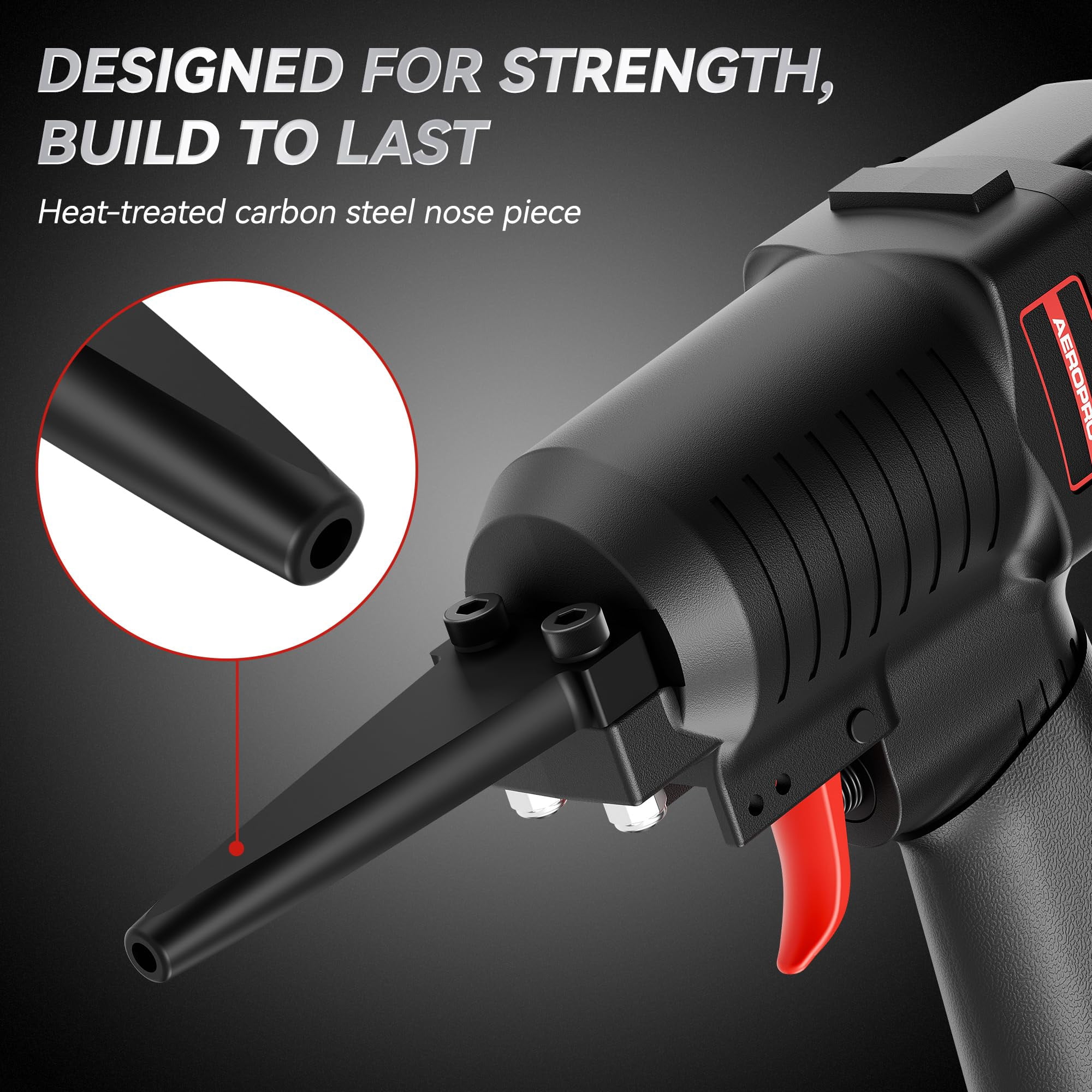 AeroPro 700V Professional Grade Heavy Duty Pneumatic Punch Nailer/Nail Remover with Extra Driver and Bumper, Long Nail Nose, 2-3/4” 6mm Diameter for 1-4 Inch Nails, 9-16 Gauge