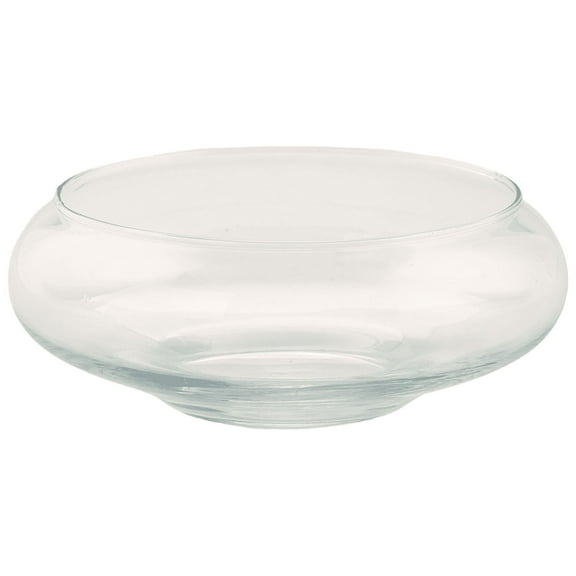 CC Home Furnishings 9.5" Clear Bowl Shape Hand Blown Glass Candle Holder