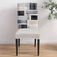 thumbnail image 4 of Chair Covers Abstract Gray Black off White Dining Chair Slipcovers Oil Painting Stretch Removable Chair Seat Protector Party Decoration Set of 6, 4 of 6
