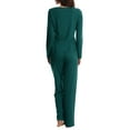 thumbnail image 3 of Blis Women's and Women's Plus Sleep Long Sleeve Satin Trim Pajama Pant Set, 3 of 3