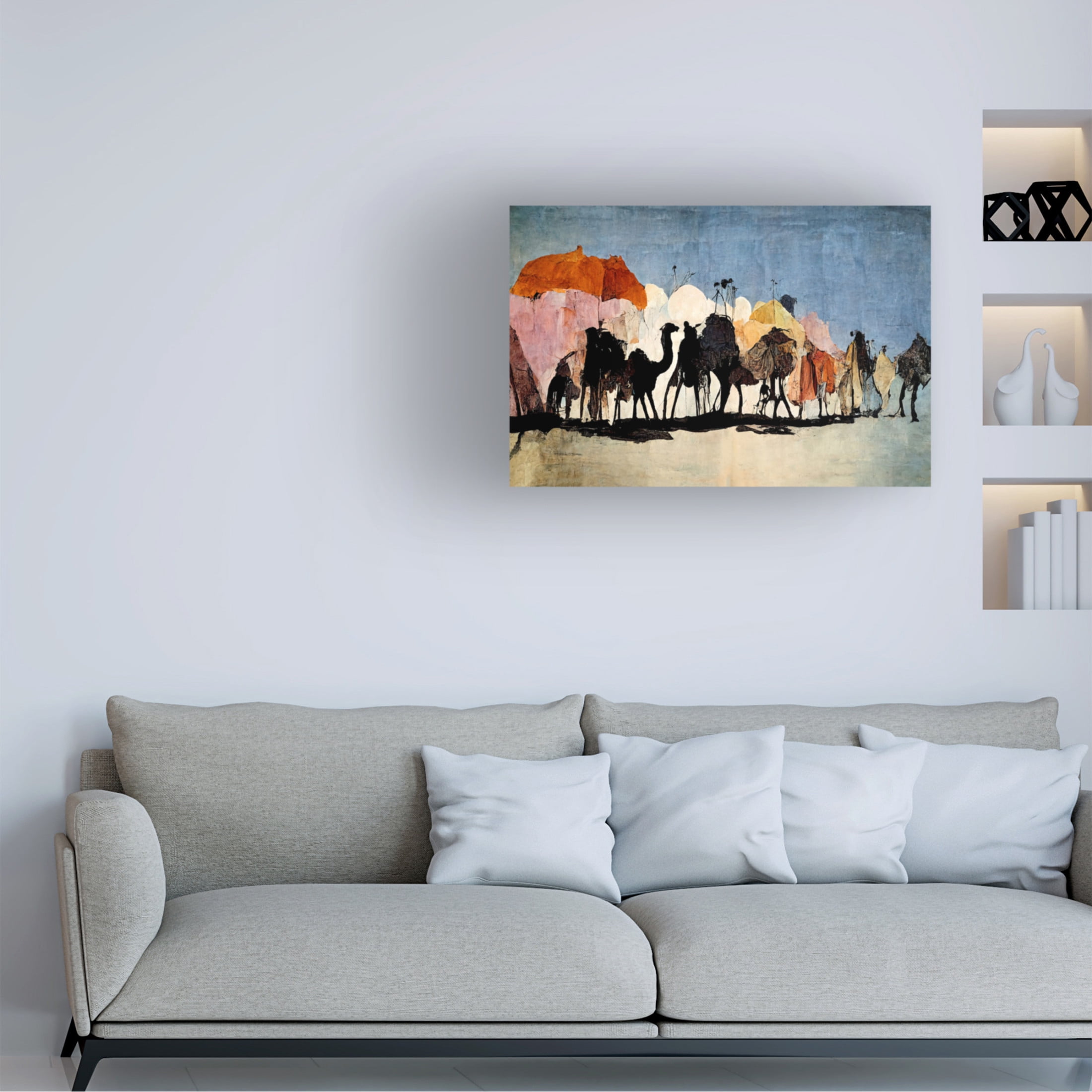 Canvas Wall Art - Treechild 'The Caravan' Wall Art for Living Room, Bedroom, or Office D?cor by Trademark Fine Art - 19 x 12 Inches