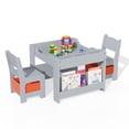 thumbnail image 1 of QinaQin Juego infantil de mesa y 2 sillas 4 en 1 de madera con cajón, cubierta removible y espacio para dibujo, lectura o manualidades, 1 of 8