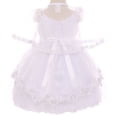 thumbnail image 2 of Baby Girls Infant Organza Tulle Bonnet Cape Baptism Christening Dresses White 18M (TR03K2), 2 of 4