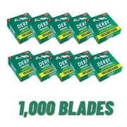 1000 "Derby Professional" Single Edge Razor half Shaving Blades for straight razors barber Salon Shop Lot ( 10 Packs X 100 Blades )