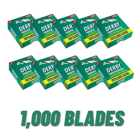 1000 "Derby Professional" Single Edge Razor half Shaving Blades for straight razors barber Salon Shop Lot ( 10 Packs X 100 Blades )