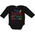 thumbnail image 3 of Inktastic Grammy and Papaw Love Me Grandchild Boys or Girls Long Sleeve Baby Bodysuit, 3 of 5