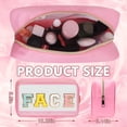 thumbnail image 2 of AOMRCOL Clear Patch Makeup Bag Face Pouch,Personalized Chenille Letter Cosmetic Pouch for Travel,Nylon Waterproof Organizer Travel Essentials Zipper Toiletry Bags for Women Girls (Pink), 2 of 7